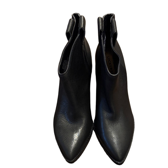 Lucky Brand Black Leather Ankle Boots Size 8.5 - Picture 4 of 4